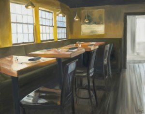 Newburyport Restaurant painting by Eve Plumb