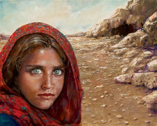 Sharbat painting by Barbara Carrera