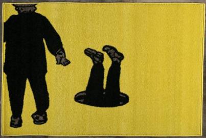 Dive For Safety rug by Mark Mothersbaugh Dive For Safety rug by Mark Mothersbaugh