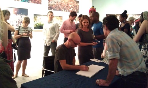 Moby signing books