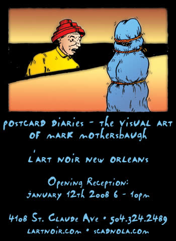 Postcard Diaries - The Visual Art of Mark Mothersbaugh at l'art Noir New Orleans